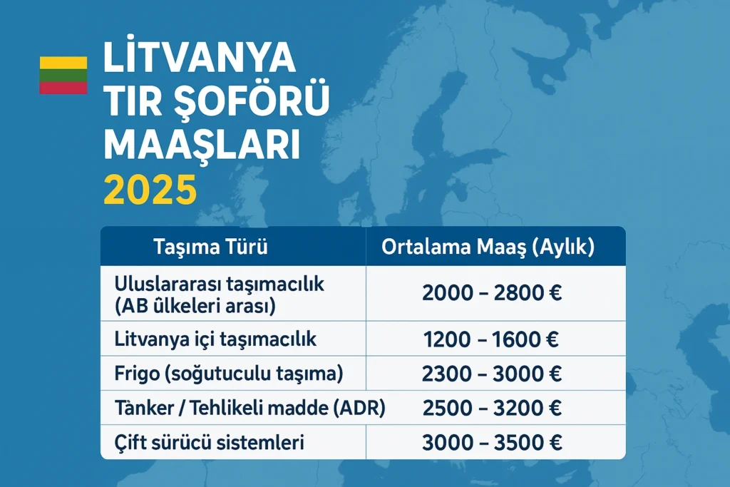 Litvanya Tır Şoförü Maaşları